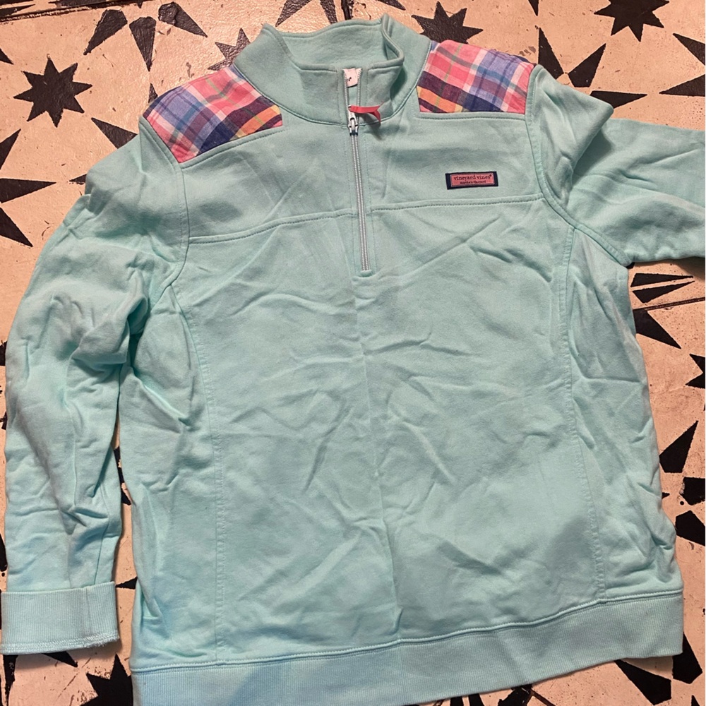 Vineyard Vines Aqua Quarter-Zip Pullover